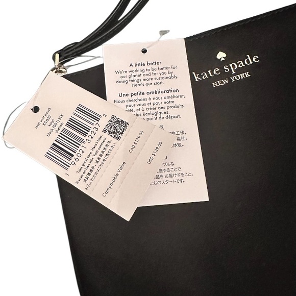 Kate Spade NY Black Medium Chelsea Wristlet Clutch Pouch NWT - Picture 6 of 7
